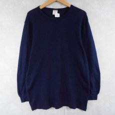 画像1: 80〜90's DAMART USA製 ビニロン×アクリルニットロンT NAVY XL (1)