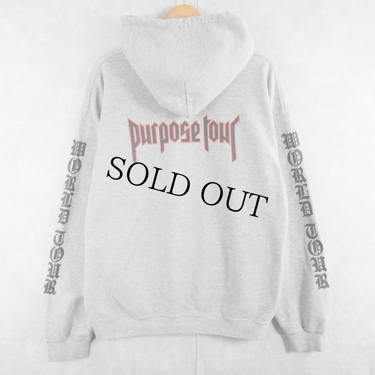 画像1: Justin Bieber "Purpose Tour" ミュージシャンツアースウェットフーディー L (1)