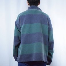 画像3: 90's GAP ファットボーダー柄 ハーフスナップスウェット XL (3)