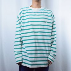 画像2: 90's GAP ボーダー柄 ポケットロンT XL (2)