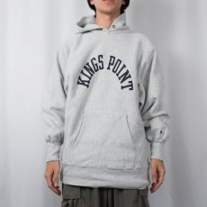 画像2: 90's Champion REVERSE WEAVE USA製 "KINGS POINT" 染み込みプリント スウェットフーディー XL (2)