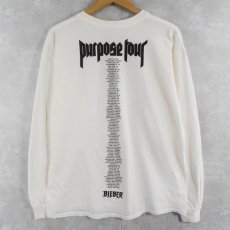 画像2: Justin Bieber "Purpose Tour" ミュージシャンツアーロンT L (2)