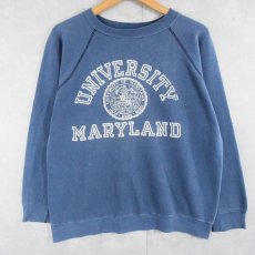 画像1: 〜70's "UNIVERSITY MARYLAND" プリントラグランスウェット (1)