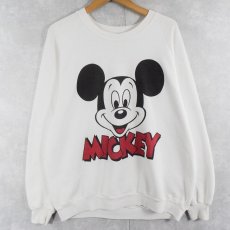 画像1: 80〜90's Disney MICKEY MOUSE USA製 キャラクタープリントラグランスウェット ONESIZE (1)