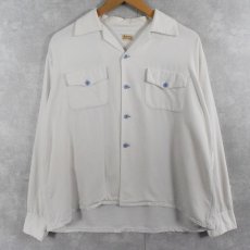 画像1: 50's Long Wear レーヨン×ダクロン オープンカラーシャツ (1)