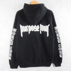 画像2: Justin Bieber "Purpose Tour" ミュージシャンツアースウェットフーディー BLACK L (2)