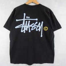 画像1: 90's STUSSY USA製 ロゴプリントTシャツ BLACK XL (1)