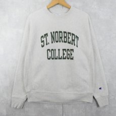 画像1: Champion REVERSE WEAVE "ST. NORBERT COLLEGE" プリントスウェット M (1)