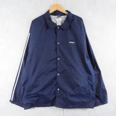 画像1: 2000's adidas サイドライン ナイロンコーチジャケット NAVY L (1)