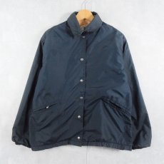 画像1: 70's L.L.Bean USA製 チンスト付き ナイロンコーチジャケット NAVY L (1)