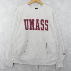 画像1: 90's USA製 REVERSE WEAVE TYPE "UMAS" ポケット付き プリントスウェット L (1)