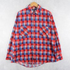 画像1: 80's Highlander Flannel チェック柄 プリントネルシャツ L (1)