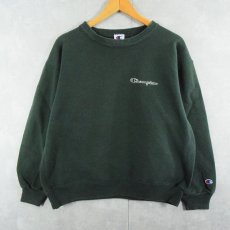 画像1: 90's Champion ロゴ刺繍 鹿の子スウェット L (1)