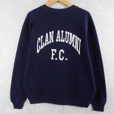 画像1: 80's RUSSELL ATHLETIC USA製 "CLAN ALUMNI F.C." 前V プリントスウェット NAVY L (1)