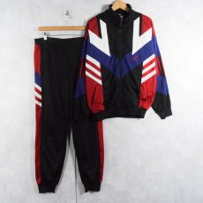 画像1: 90's adidas 切り替えデザイントラックジャケット/パンツ SETUP S (1)