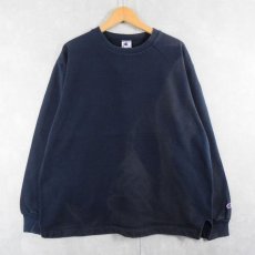 画像1: 90's Champion 目無し 無地スウェット NAVY XL (1)