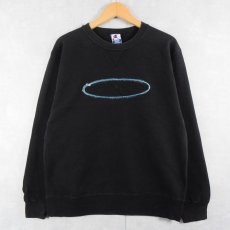 画像2: 90's Champion USA製 前V イレギュラー刺繍 スウェット BLACK M (2)