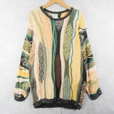 画像1: 90's COOGI AUSTRALIA製 3Dコットンニットセーター L (1)