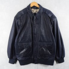 画像1: GENERAL CLOTHING COMPANY LTD "A-2 TYPE" レザージャケット NAVY XL (1)