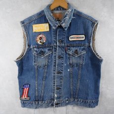 画像1: 70〜80's Levi's "HARLEY-DAVIDSON" ワッペン付き カットオフデザインデニムベスト (1)