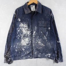 画像1: 90's GREEN BAY ペンキペイント ワークジャケット NAVY SIZE52 (1)