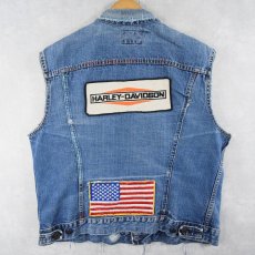 画像2: 70〜80's Levi's "HARLEY-DAVIDSON" ワッペン付き カットオフデザインデニムベスト (2)