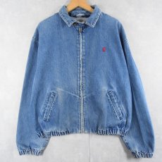 画像1: 90's POLO Ralph Lauren USA製 ロゴ刺繍 デニムスイングトップ L (1)