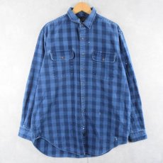 画像1: 80〜90's POLO COUNTRY Ralph Lauren ブロックチェック柄 コットンシャツ L (1)