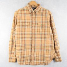 画像1: POLO Ralph Lauren チェック柄 ヘビーネルウエスタンシャツ S (1)