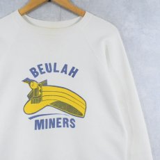 画像1: 50〜60's BEULAH MINERS 染み込みプリント ラグランスウェット (1)