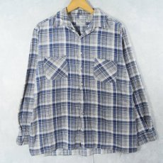 画像1: 80's〜 Windbreaker チェック柄 プリントネルシャツ L (1)