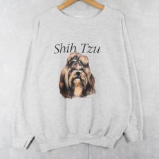 画像1: 90's USA製 "Shih Tzu" 犬プリントスウェット 2XL (1)