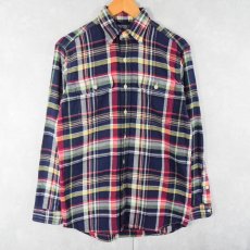 画像1: POLO Ralph Lauren チェック柄 ヘビーネルシャツ S (1)