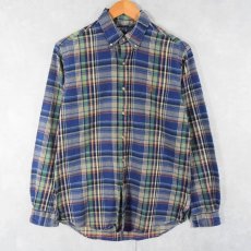 画像1: POLO Ralph Lauren "CUSTOM FIT" チェック柄 ヘビーネルシャツ M (1)