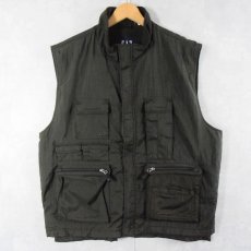 画像1: GAP 裏フリース ナイロンベスト KHAKI XL (1)