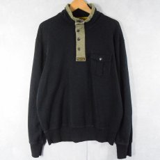 画像1: POLO Ralph Lauren ハーフスナップスウェット BLACK L (1)