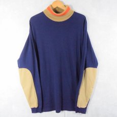 画像1: 80〜90's POLO COUNTRY Ralph Lauren パッチ付き タートルネックロンT NAVY XL (1)