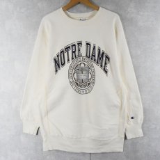 画像1: 90's Champion REVERSE WEAVE USA製 "NOTRE DAME" プリントスウェット XXL (1)