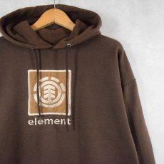 画像1: ELEMENT スケートブランド ロゴ刺繍スウェットフーディー XL (1)