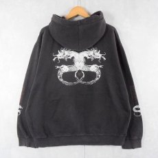 画像1: STUSSY 龍プリントスウェットフーディー L (1)