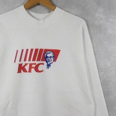 画像1: 90's KFC ファストフードチェーン ロゴプリント ラグランスウェット L (1)