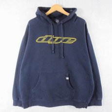 画像1: dye 立体プリント ロゴスウェットフーディー NAVY L (1)