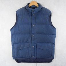 画像1: 80's Woolrich USA製 ナイロンダウンベスト NAVY L (1)