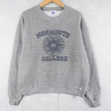 画像1: 80's RUSSELL ATHLETIC USA製 "MON MOUTH COLLEGE" 前V プリントスウェット L (1)