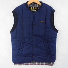 画像1: 90's Barbour ENGLAND製 中綿ベスト 3ワラント NAVY  (1)