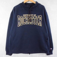 画像1: 90's Champion USA製 "UNIVERSITY OF ROCHESTER" モックネックスウェット NAVY XL (1)