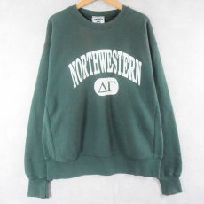 画像1: 90's Lee USA製 REVERSE WEAVE TYPE "NORTHWESTERN" プリントスウェット XL (1)