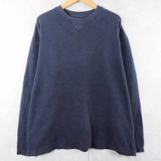 画像1: GAP 前V 無地ロンT NAVY XL (1)