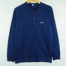 画像1: 80's〜 Patagonia ヘンリーネック ラグランインナースウェット NAVY M (1)