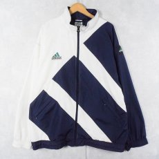 画像1: 90's adidas EQUIPMENT ロゴ刺繍 ジップジャケット XL (1)